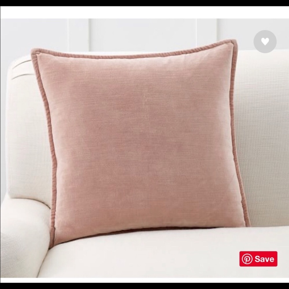 Pottery Barn Blush Pink Velvet Accent Pillow